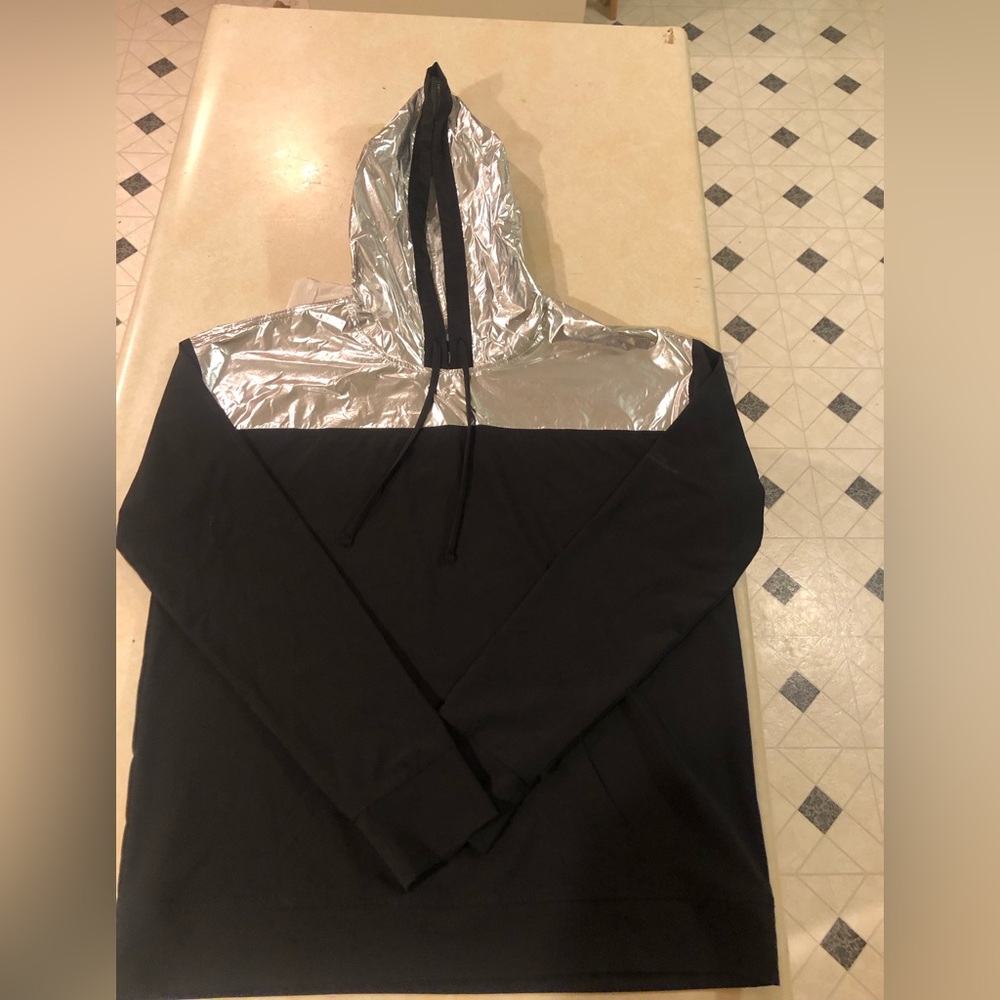 Victoria secret sport black and chrome sports hoodie size Small